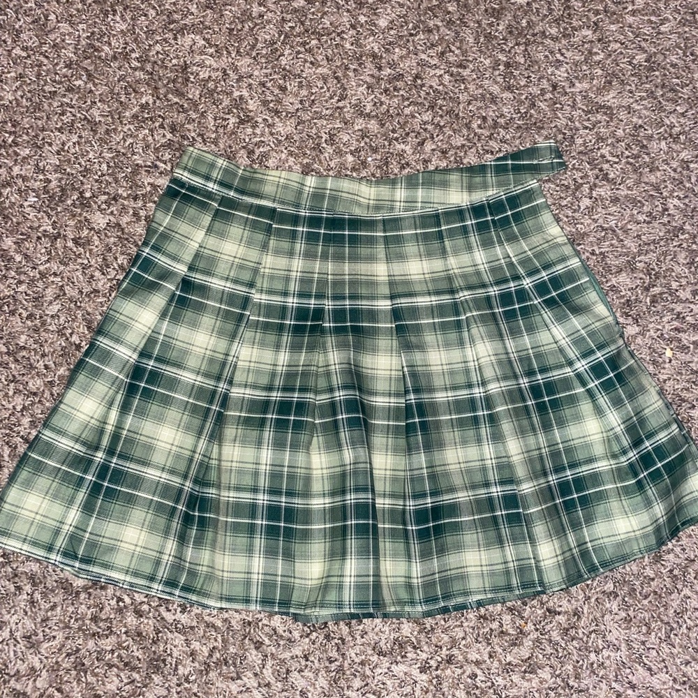 Green Plaid Women's Skirt